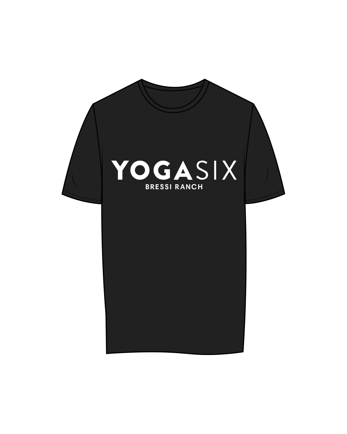 The Mens Tee - Black - Yoga Six Bressi Ranch - Black / White