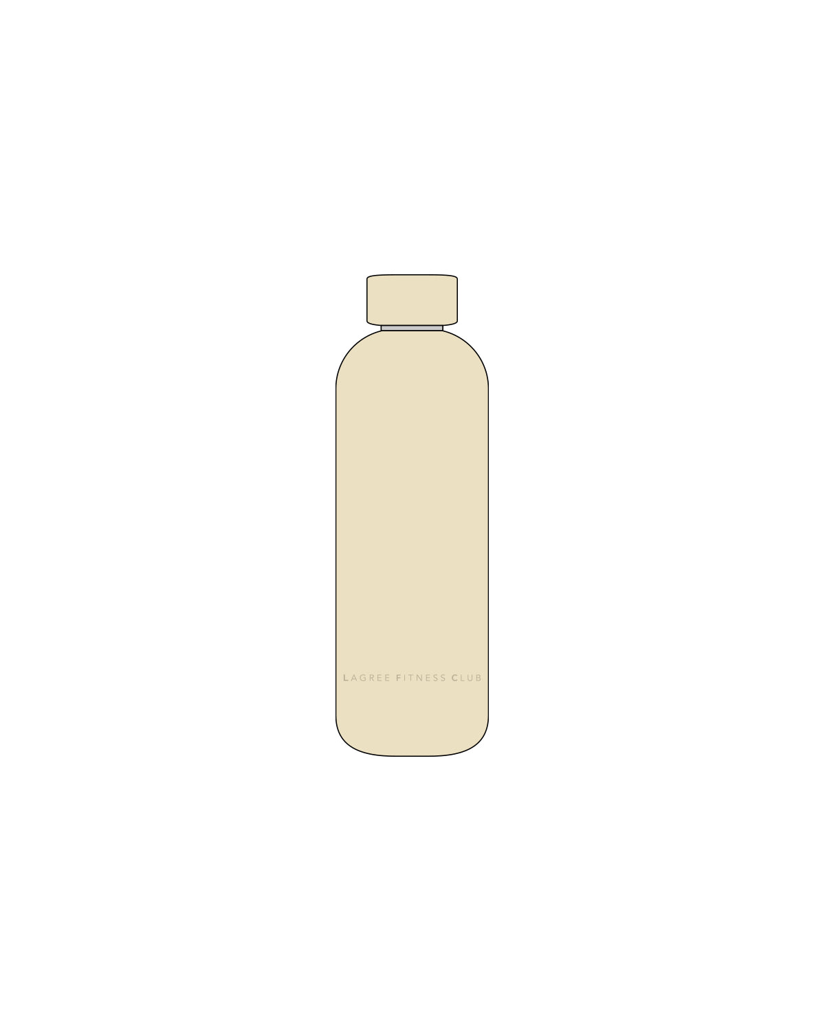 The Water Bottle - Off White - Lagree Fitness Club - Full Written Logo - Off White / Tone on Tone