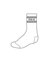 The Crew Grip Sock - White - Peak 45 - Black