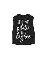 The Crop Muscle Tank - Black -  Peak45 - Front Center & Back - White