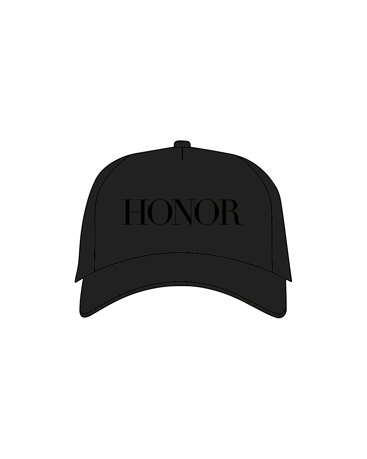 The Trucker Hat - Black - Honor Pilates - Main Logo - Black