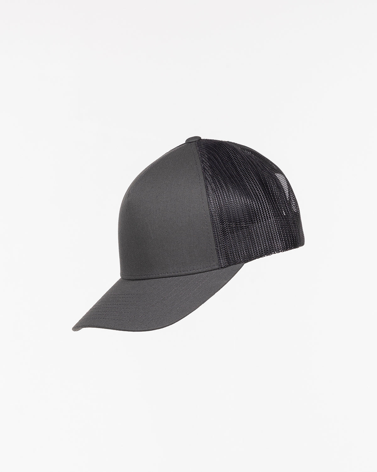 The Trucker Hat - Charcoal - Hughes Residential - Center Crown - Embroidered - Red