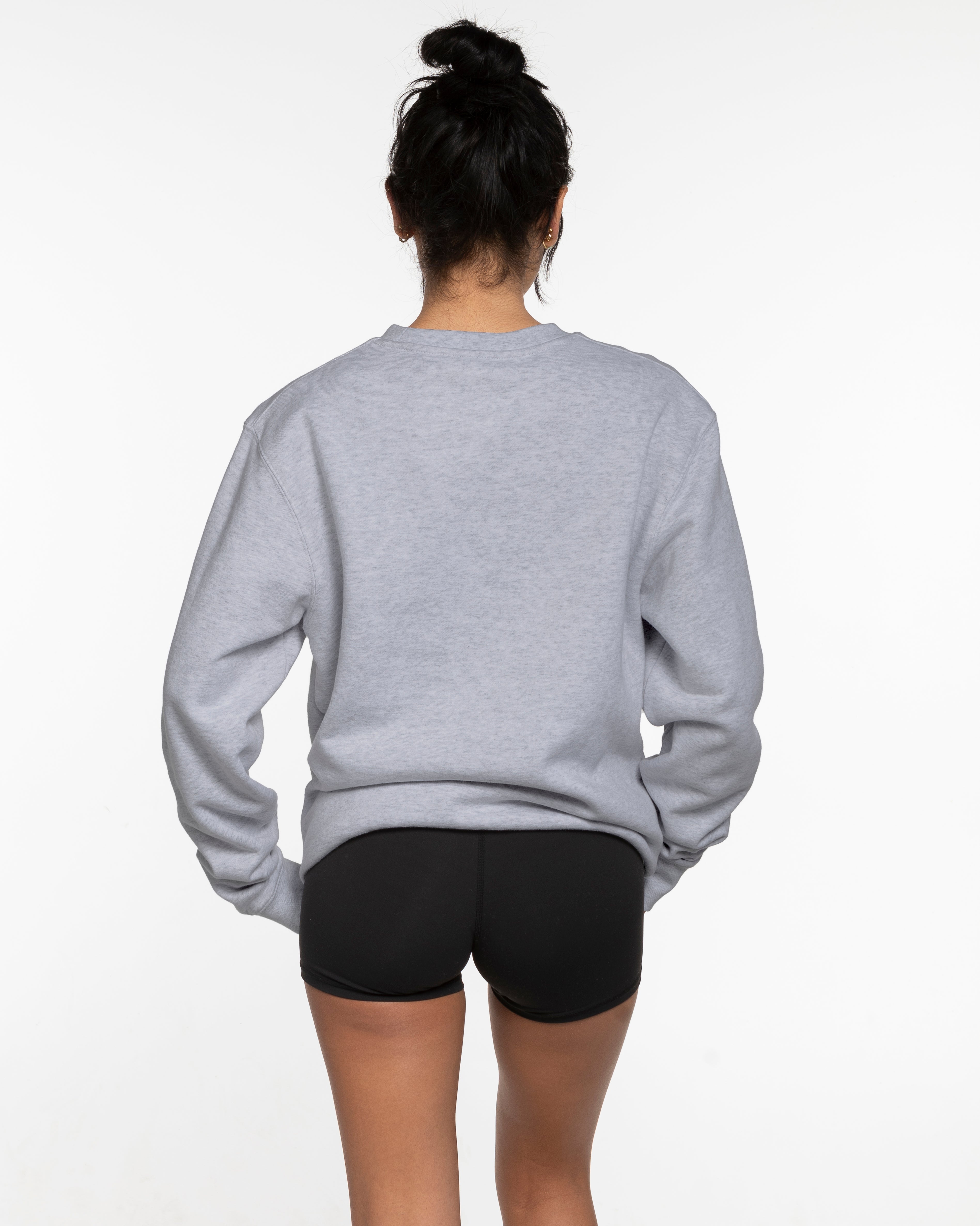 The Mens Classic Crewneck - Heather - Solos Pilates - Center Chest Stacked - Printed - White