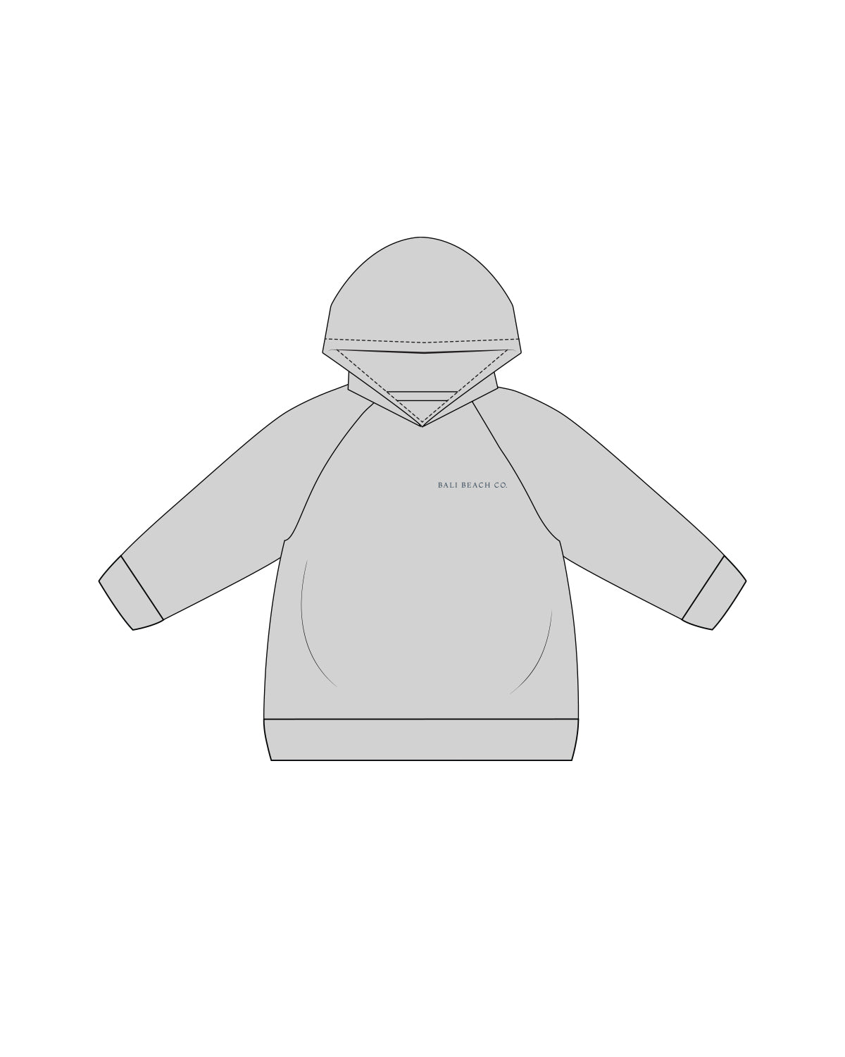 The Kids Hoodie - Heather - Bali Beach Co - Front / Back - Full Color