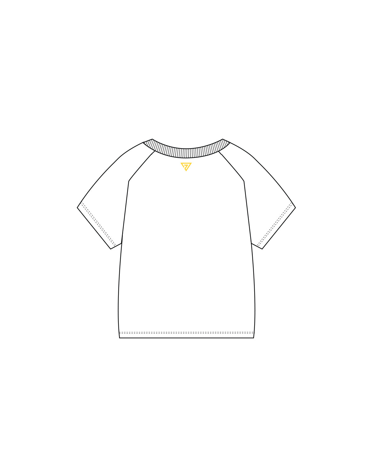 The Kids Tee - White - Seven Studio - Front and Back Logos - Yellow