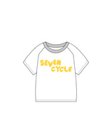 The Kids Tee - White - Seven Studio - Front and Back Logos - Yellow