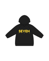 The Kids Hoodie - Black - Seven Studio- Front and Back Logos - Yellow