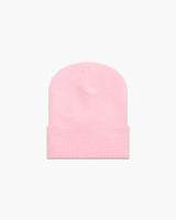 The Beanie - Pink - Half Moon Yoga - Center Brim - Embroidered - White
