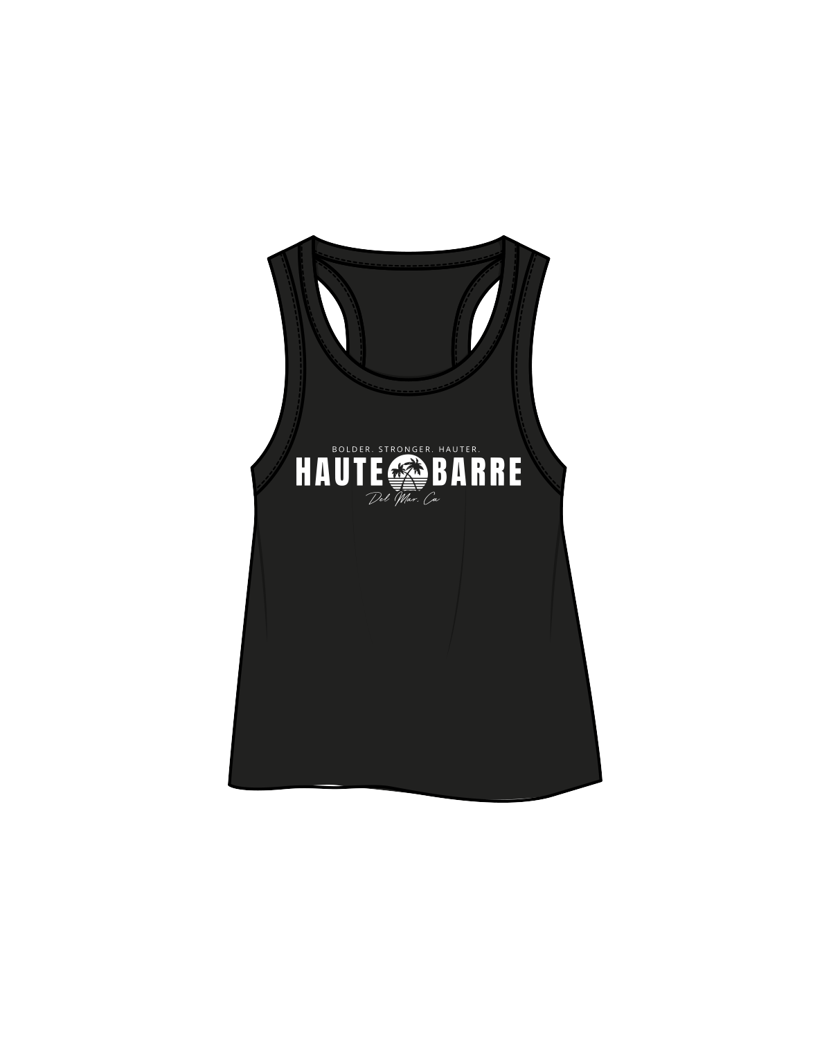 The Crop Tank - Black - Haute Barre - 'Haute Barre Bolder Stronger Hotter' - White