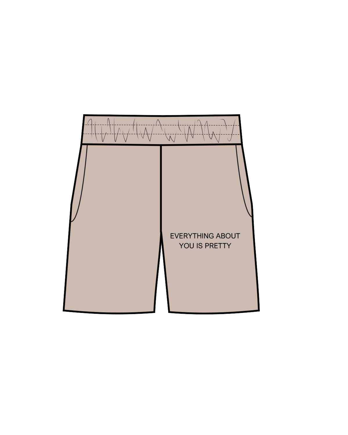 The Womens Sweat Shorts - Bone - Luna Skin - Left Thigh Logo - Black