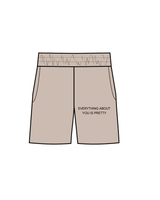 The Womens Sweat Shorts - Bone - Luna Skin - Left Thigh Logo - Black