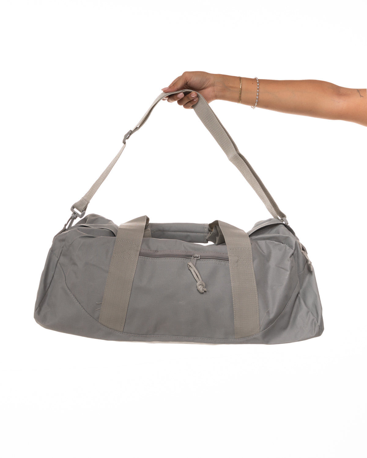 The Gym Duffel - Gray - Rush Cycle Studio - Center Body Stacked - Printed - Full Color