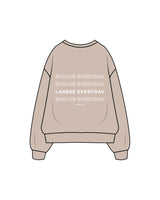 The Womens Crewneck - Bone - Lagree Red - Front / Back - White