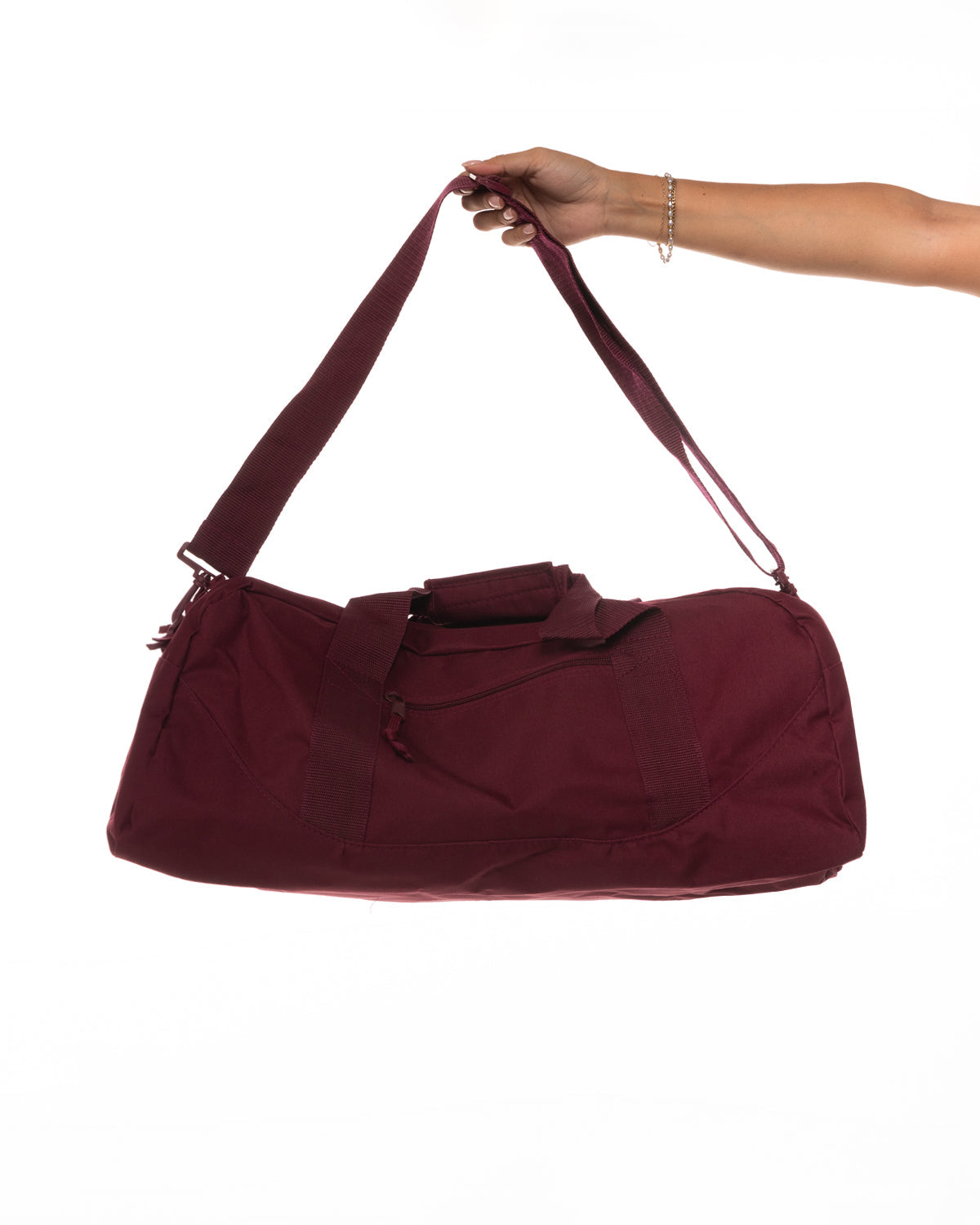 The Gym Duffel - Maroon - Cake Factory - Center - Round Lady - White