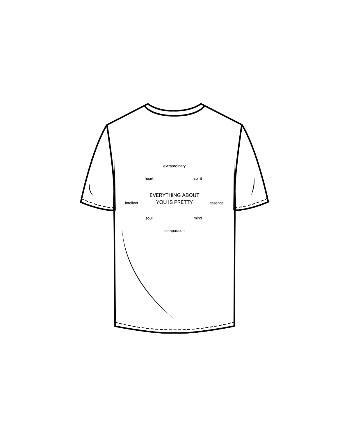 The Mens Tee - White - Luna Skin - Left Chest / Back - Black