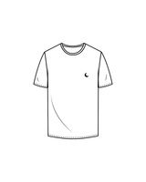 The Mens Tee - White - Luna Skin - Left Chest / Back - Black