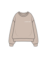 The Womens Crewneck - Bone - Lagree Red - Front / Back - White