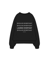 The Womens Crewneck - Black - Lagree Red - Front / Back - White