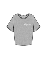 The Crop Tee - Heather - Odyssey Performance - Left Chest - White