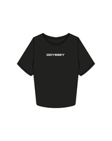 The Crop Tee - Black - Odyssey Performance - Mini Center - White