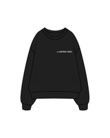 The Womens Crewneck - Black - Lagree Red - Front / Back - White