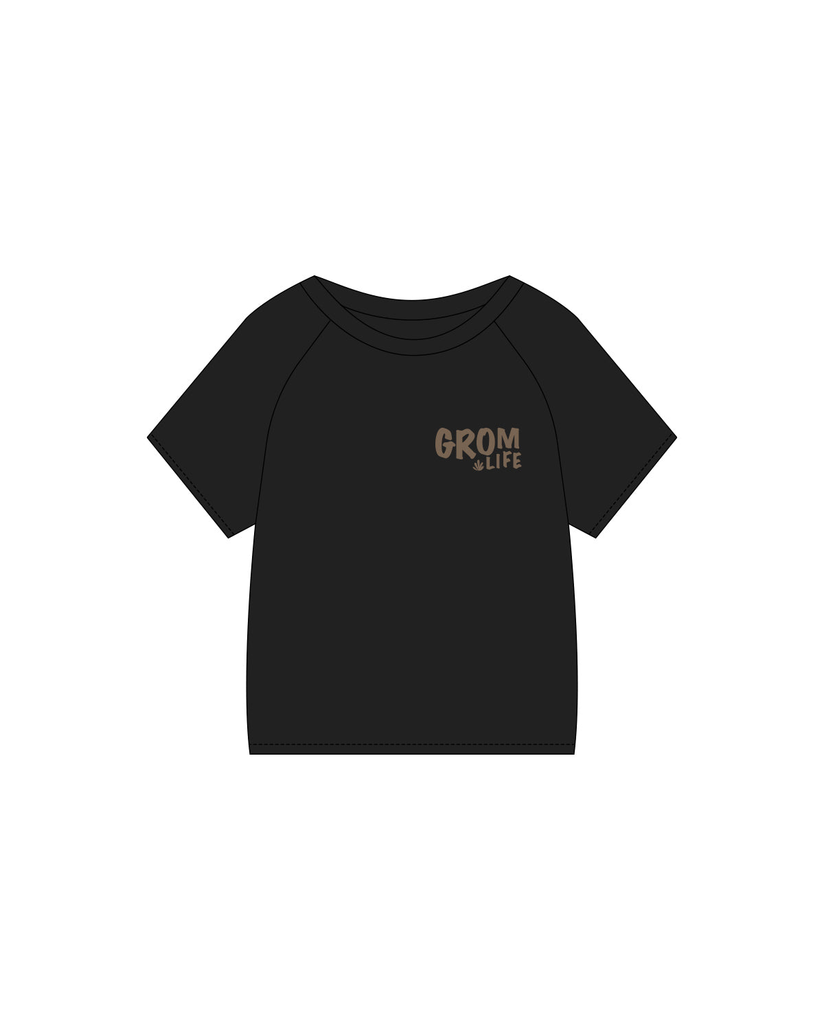 The Kids Tee - Black - Bali Beach Co - Left Chest & Back Stacked - Full Color