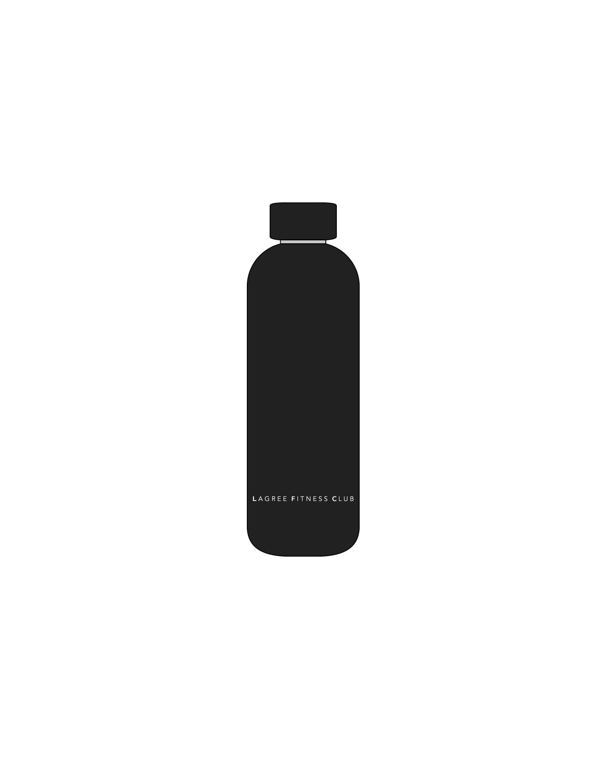 The Water Bottle - Off White - Lagree Fitness Club - Full Written Logo - Black / White