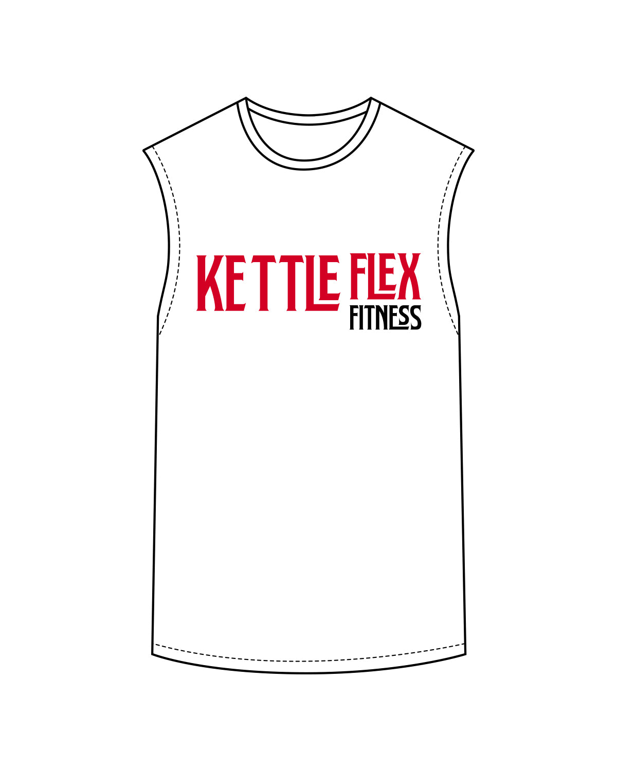 The Mens Classic Tank - White - Kettleflex - Mustache Logo - White / Full Color