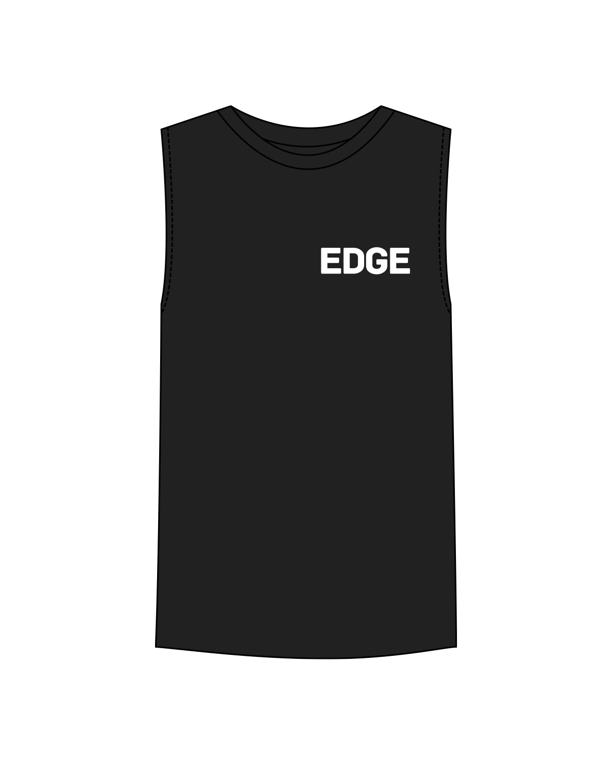 The Mens Tank - Black - Edge Cycle - Left Chest Logo - White