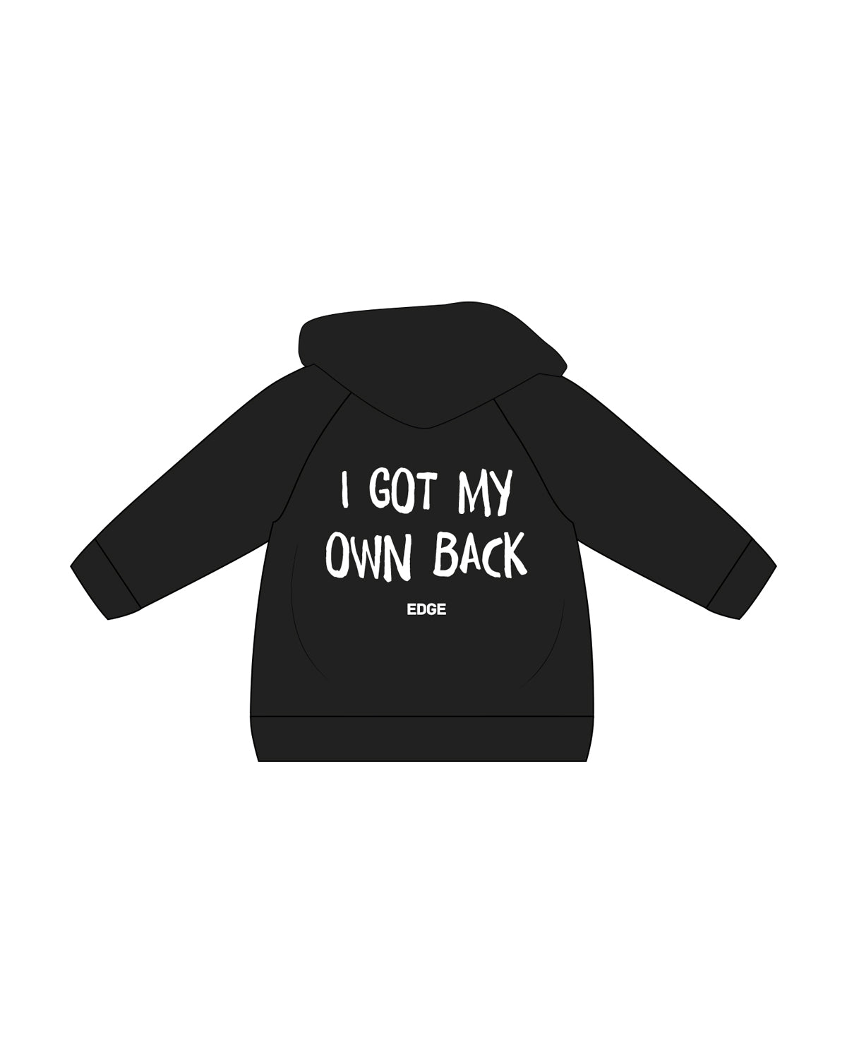 The Kids Hoodie - Black - Edge Cycle - Front / Back - White
