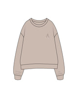 The Womens Crewneck - Bone - Peak 45 - Left Chest & Both Wrists - Tone on Tone