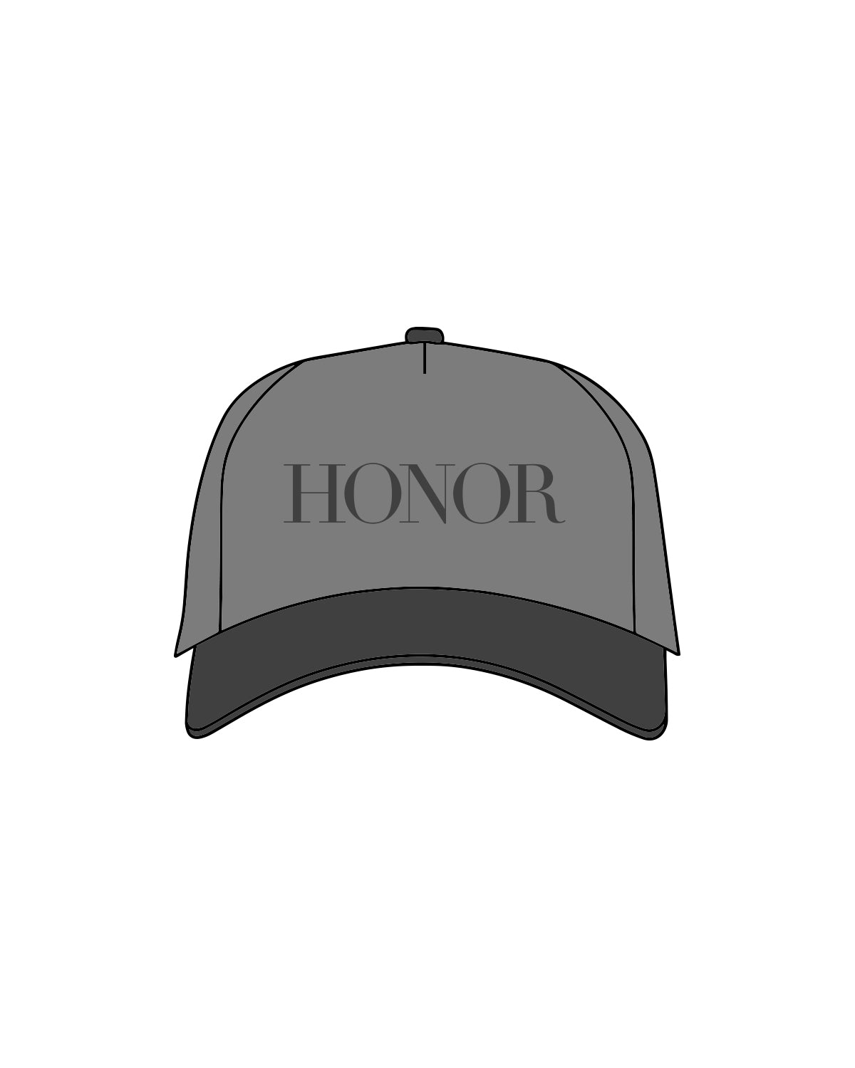 The Trucker Hat - Charcoal / Gray - Honor Pilates - Main Logo - Gray