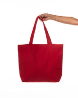 The Zipper Tote Bag - Red - Bianca - Front Stacked - Cream