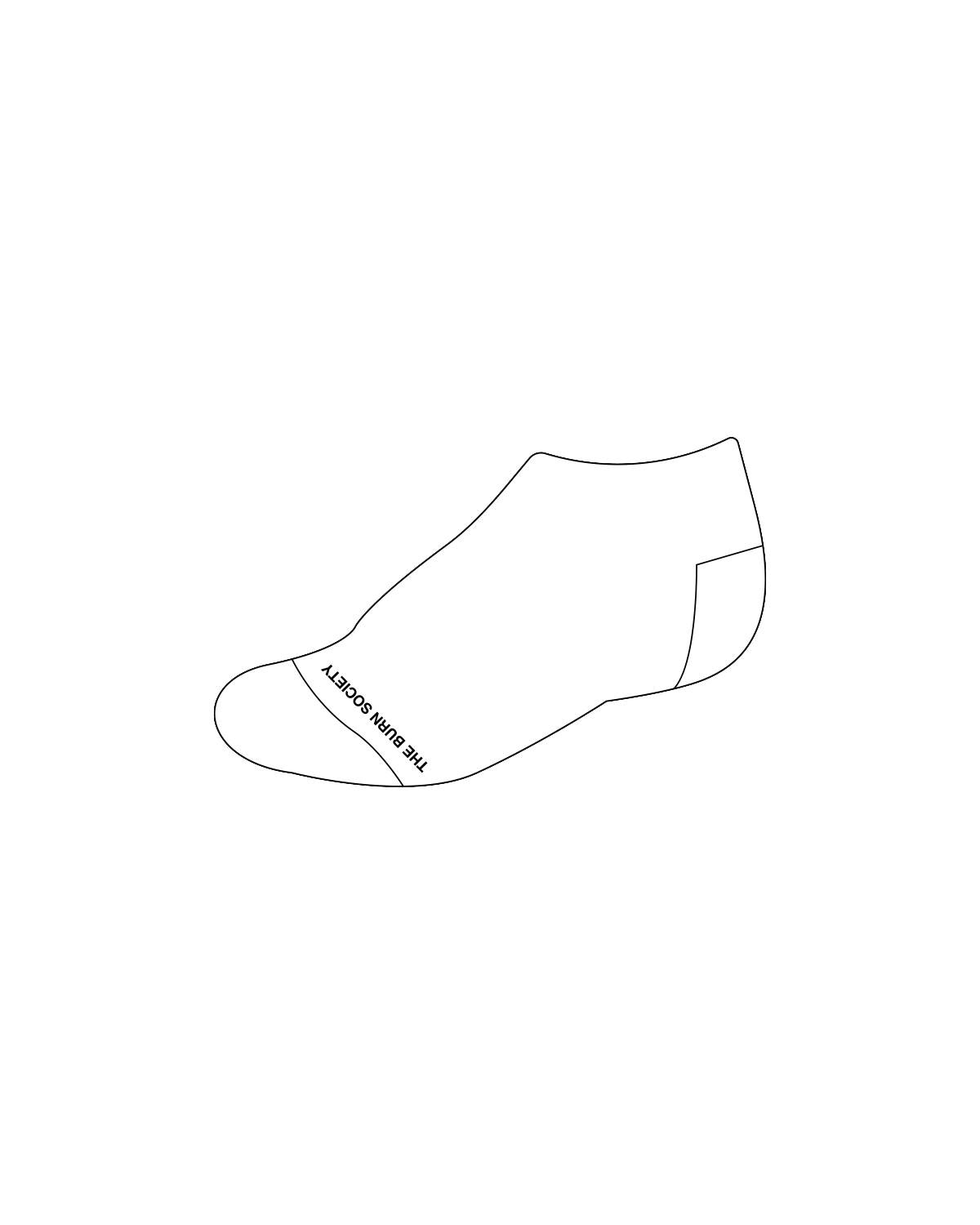 The Ankle Grip Sock - White - The Burn Society - Black Logos & Black Grip