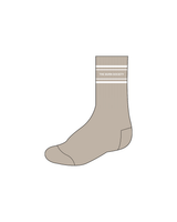 The Crew Grip Sock - Tan - The Burn Society -  White Logos & White Grip