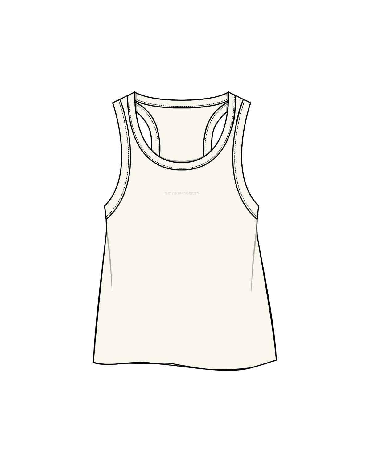 The Ribbed Crop Tank - Off White - The Burn Society - Embroidered Logo - Off White