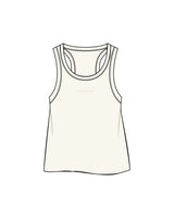 The Ribbed Crop Tank - Off White - The Burn Society - Embroidered Logo - Off White