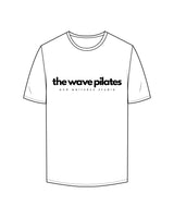 The Mens Tee - White - Wave Pilates - Front Main Logo - Black