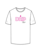 The Mens Tee - White - Drip Pre Workout - Center Chest - Hot Pink