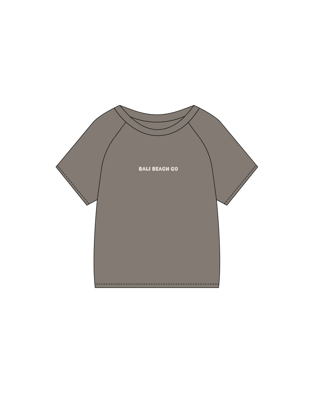 The Kids Heavyweight Tee - Washed Gray - Bali Beach Co - Center Chest Logos - Washed Gray / Bone