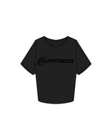 The Crop Tee - Black - 24 Hour Fitness - Center Chest Logo - Black / Black
