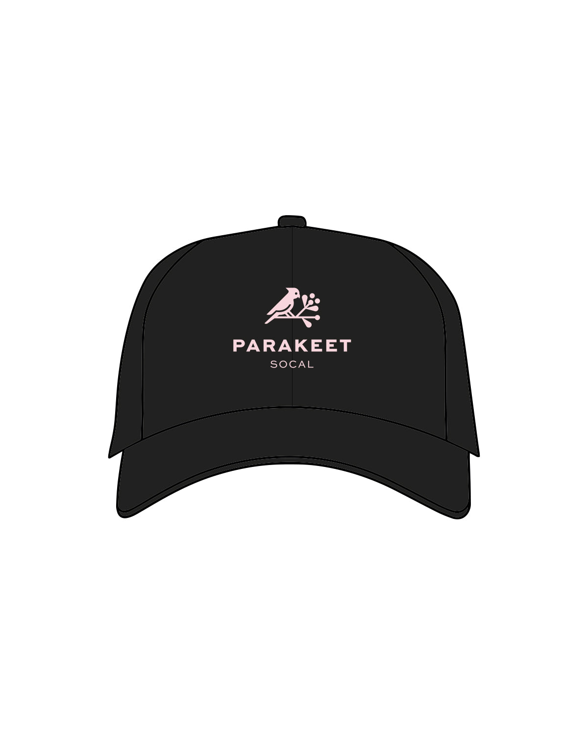 The Dad Hat - Black - Parakeet Cafe - Full Center Logo - Pink