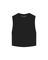 The Crop Muscle Tank - Black - Studio 11 - Left Chest & Back Neck Logo - Black / White