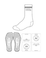The Crew Grip Sock - White - Lagree Versa Fit - Black
