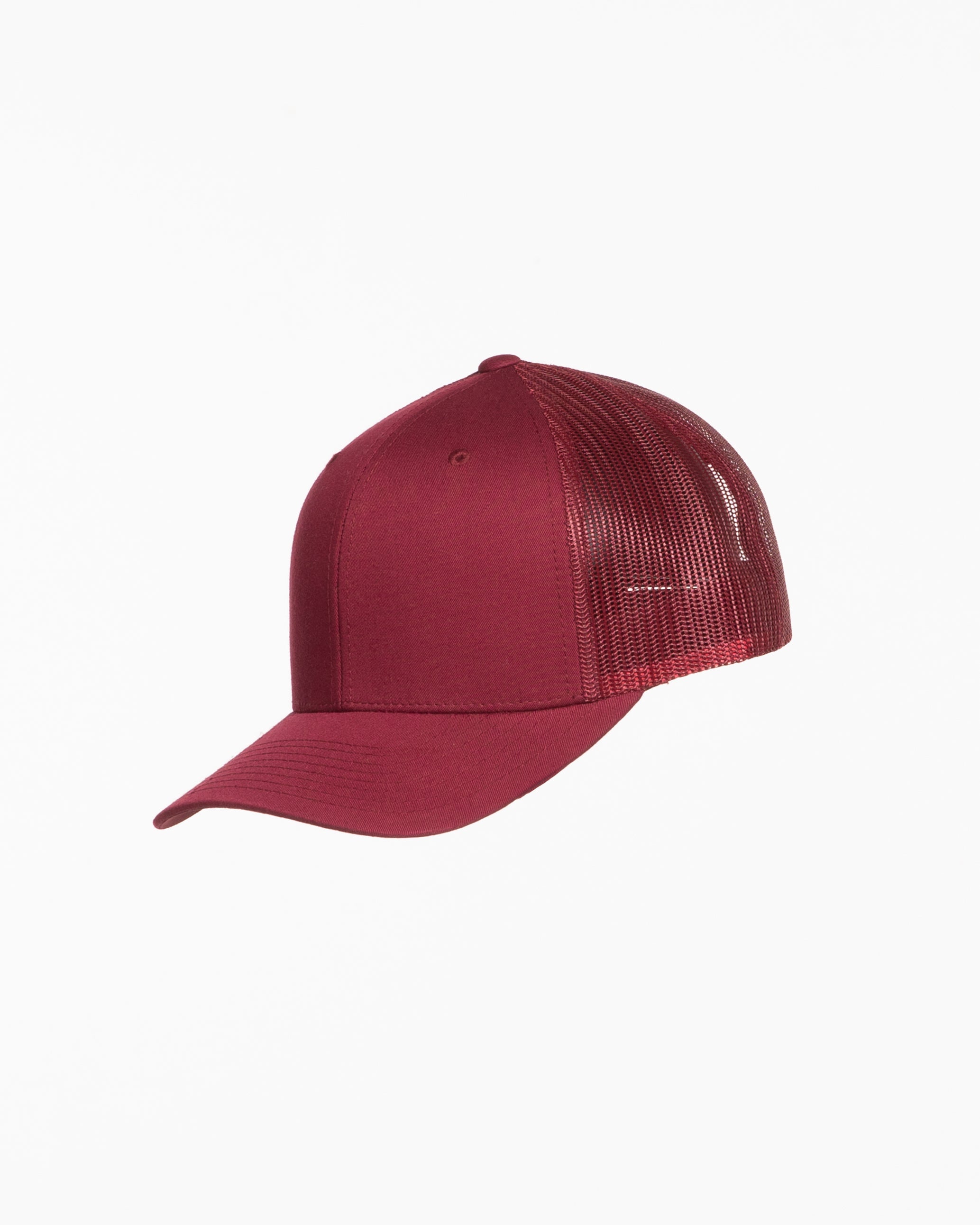 The Trucker Hat - Cranberry - The Supper Club - Center Crown Script Stacked - Embroidered - Red