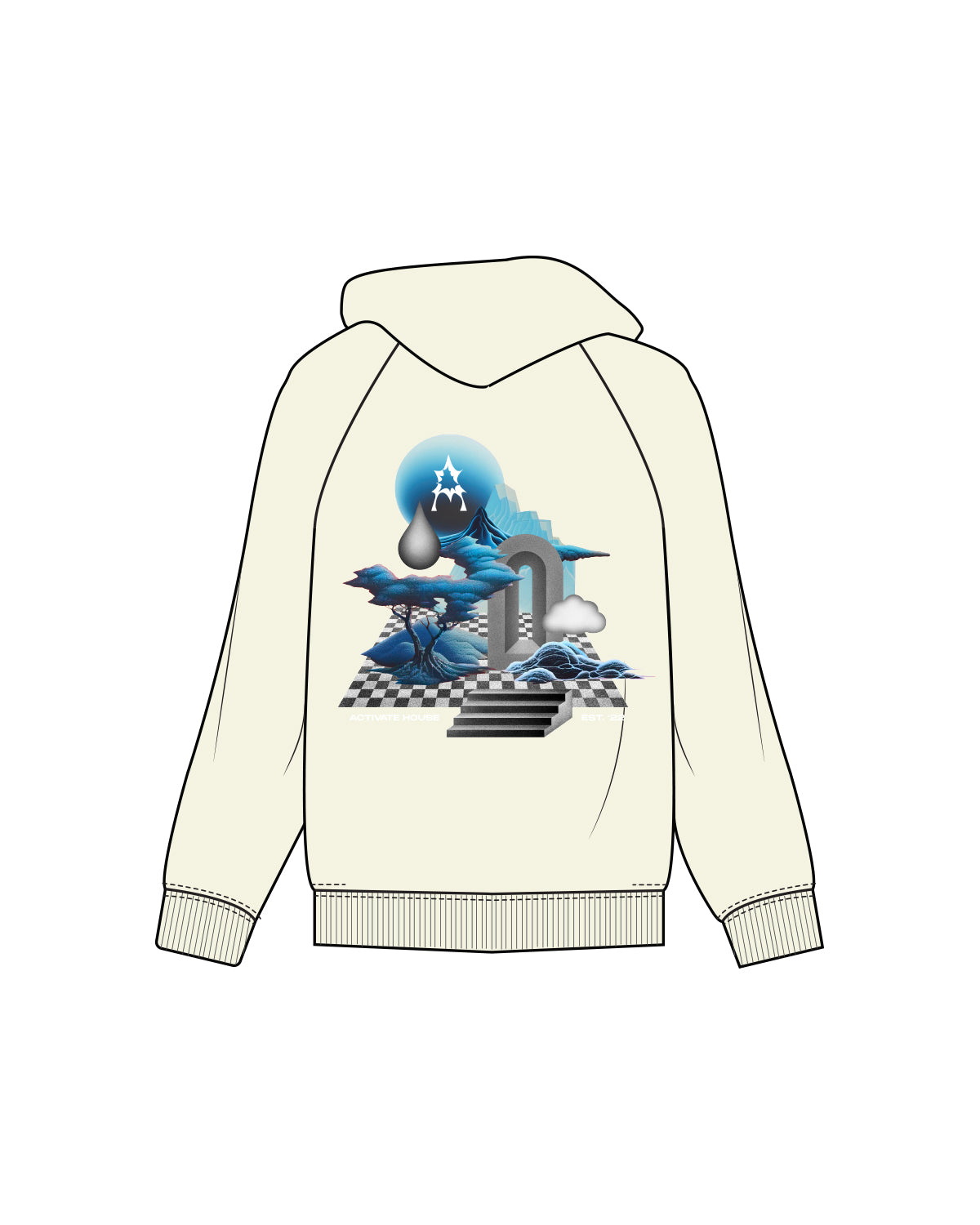 The Womens Hoodie - Butter - Activate House - F/B - Full Color