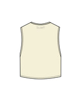 The Crop Muscle Tank - Butter - Studio 11 - Left Chest & Back Neck Logo - Butter / Gray