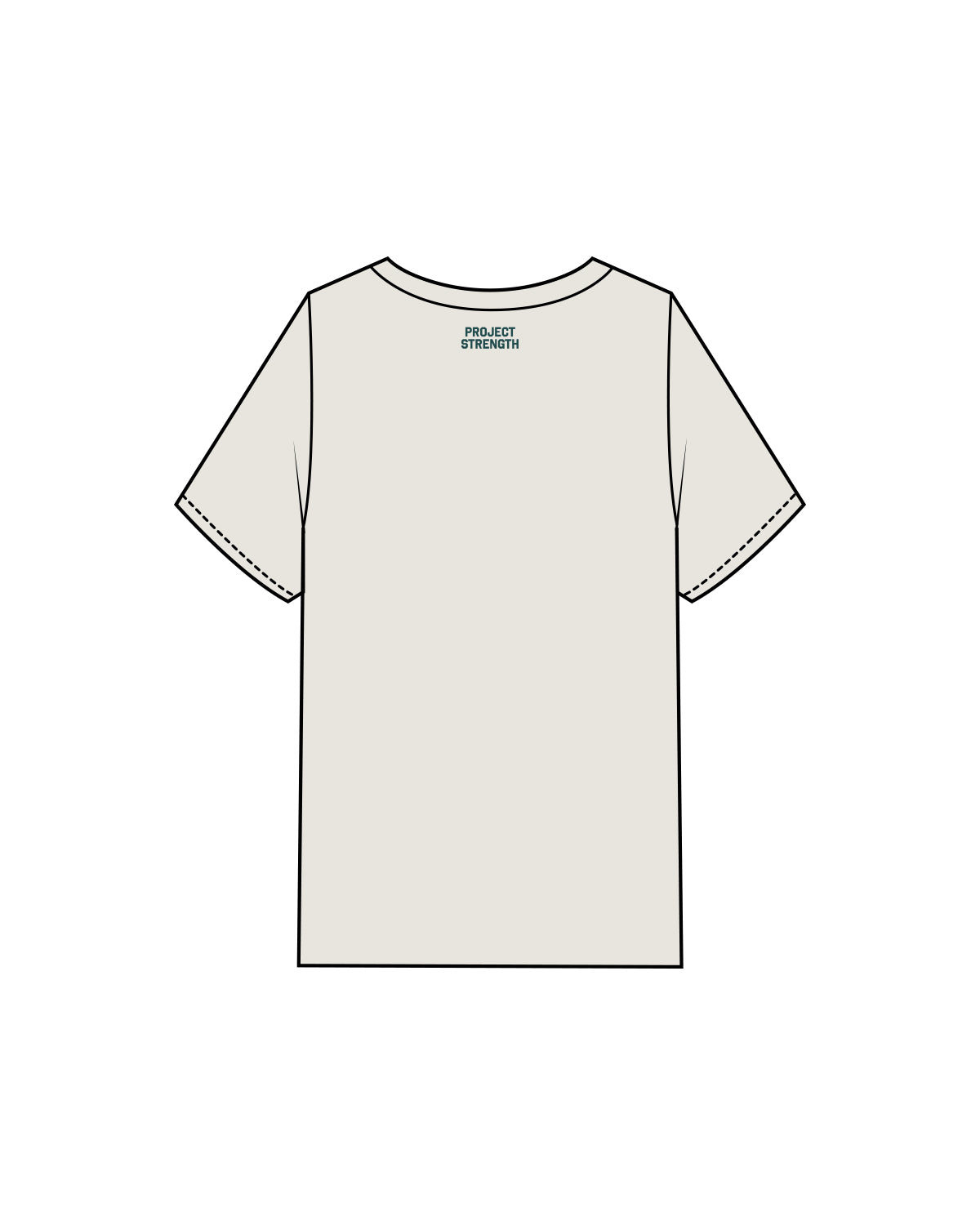 The Mens Heavyweight Tee - Washed Bone - Project Strength - Forest Green