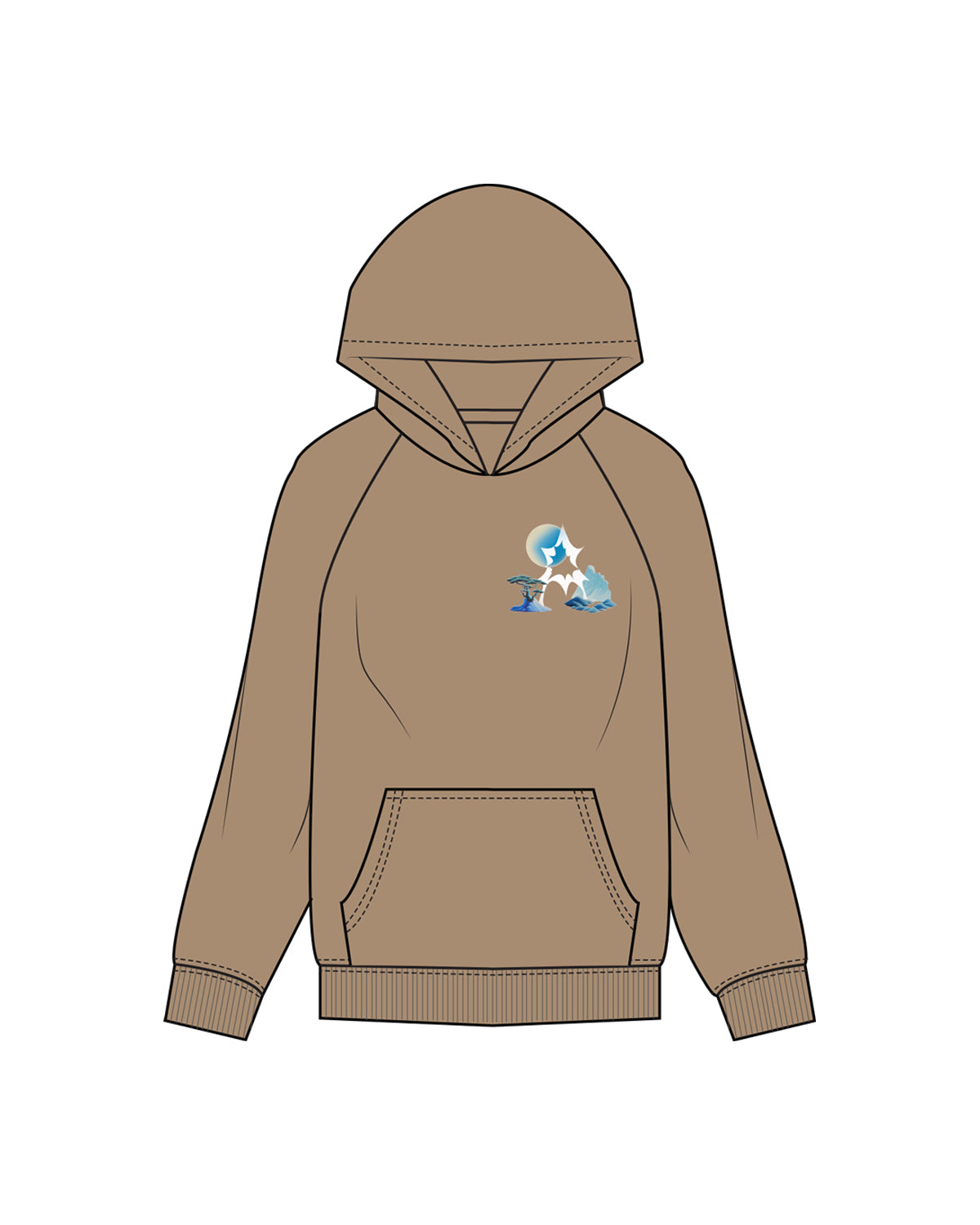 The Womens Hoodie - Sand - Activate House - F/B - Full Color