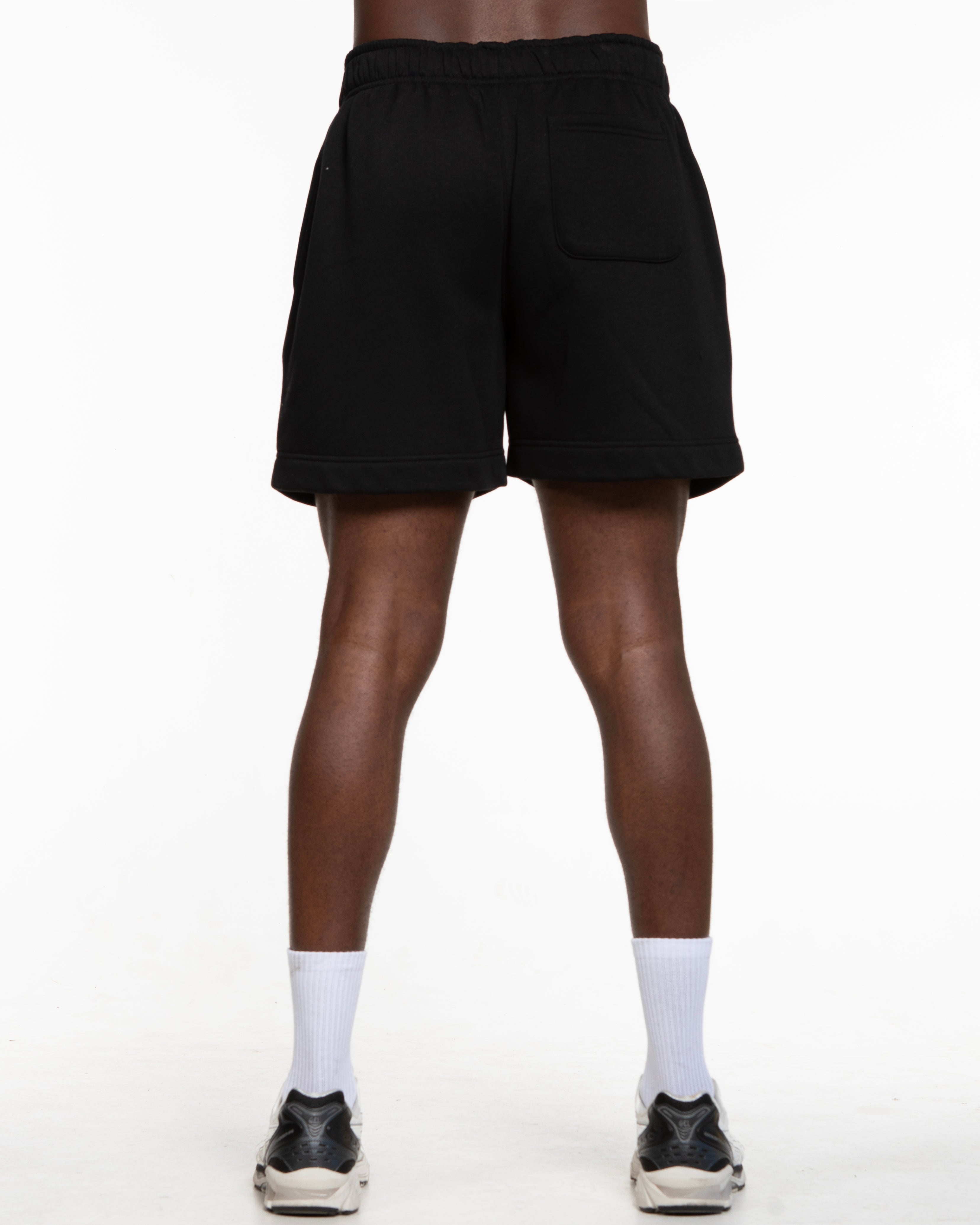The Mens Sweat Shorts - Black - ALCHEME - Left Leg - Bone